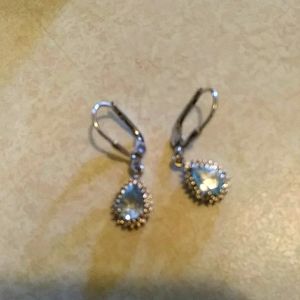 EUC like nee REAL aquamarine/ 925ss leverbacks